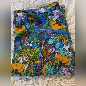 Lularoe Floral Leggings Sz TC Green. Pink And Aqua Pretty Springtime Colors